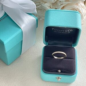 Tiffany Soleste Half Eternity Ring Yellow Gold with Diamonds 4.5 NEW $3,200